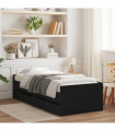 vidaXL Bed Frame with Drawers Black 75x190 cm Small Single