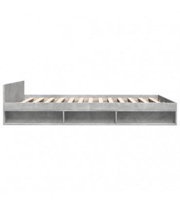 vidaXL Bed Frame with Drawers Concrete Grey 120x190 cm Small Double Engineered Wood
