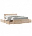 vidaXL Bed with Drawers and Mattress 160x200 cm Solid Wood Pine