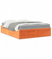 vidaXL Bed with Mattress Wax Brown 160x200 cm Solid Wood Pine