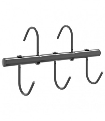 vidaXL Bridle Hanger with 5 Swivel Hooks Black Steel