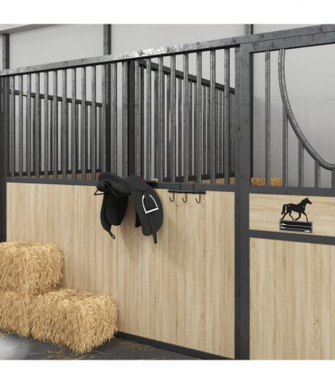 vidaXL Bridle Hanger with 5 Swivel Hooks Black Steel