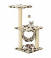 vidaXL Cat Tree with Sisal Scratching Posts 65 cm Beige Paw Print