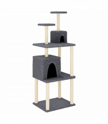 vidaXL Cat Tree with Sisal Scratching Posts Dark Grey 167 cm