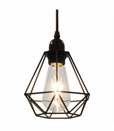 vidaXL Ceiling Lamp with Diamond Design Black 3 x E27 Bulbs