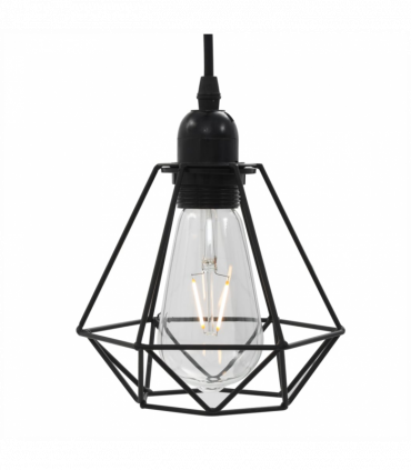 vidaXL Ceiling Lamp with Diamond Design Black 3 x E27 Bulbs