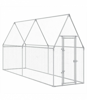 vidaXL Chicken Cage Silver 400x100x190 cm Galvanised Steel