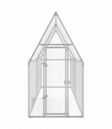 vidaXL Chicken Cage Silver 400x100x190 cm Galvanised Steel