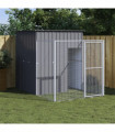 vidaXL Dog House with Run Anthracite 165x251x181 cm Galvanised Steel