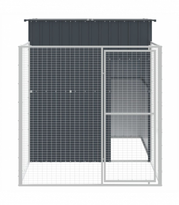 vidaXL Dog House with Run Anthracite 165x251x181 cm Galvanised Steel