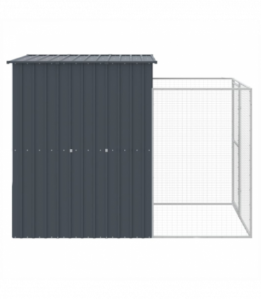 vidaXL Dog House with Run Anthracite 165x251x181 cm Galvanised Steel