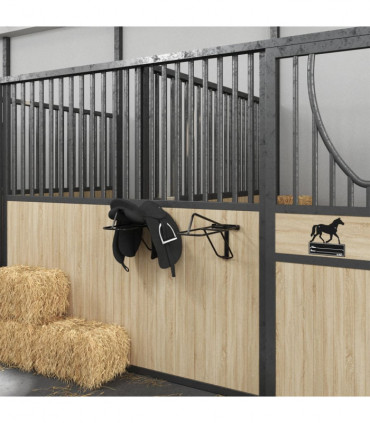 vidaXL Foldable Saddle Rack Wall Mounted Black Iron