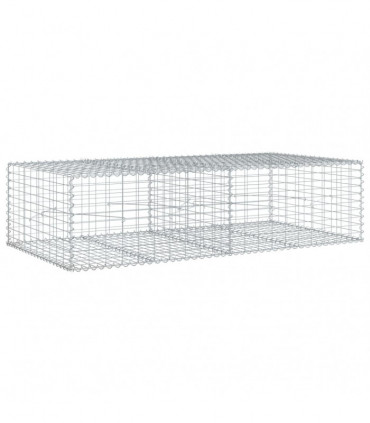 vidaXL Gabion Basket with Cover 200x100x50 cm Galvanised Iron
