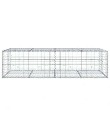 vidaXL Gabion Basket with Cover 200x100x50 cm Galvanised Iron