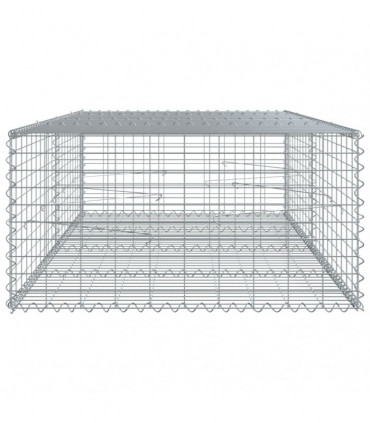 vidaXL Gabion Basket with Cover 200x100x50 cm Galvanised Iron