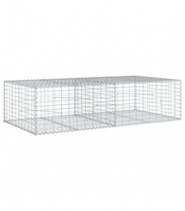 vidaXL Gabion Basket with Cover 200x100x50 cm Galvanised Iron