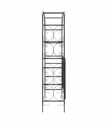 vidaXL Garden Arch with Gate Black 108x45x235 cm Steel
