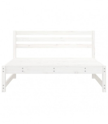 vidaXL Garden Middle Sofa White 120x80 cm Solid Wood Pine