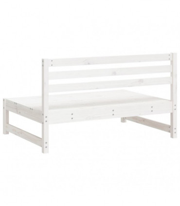 vidaXL Garden Middle Sofa White 120x80 cm Solid Wood Pine