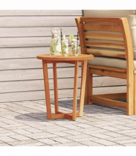 vidaXL Garden Side Table Round Ø55x60 cm Solid Wood Acacia