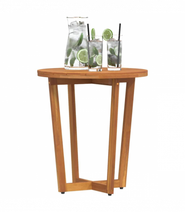 vidaXL Garden Side Table Round Ø55x60 cm Solid Wood Acacia