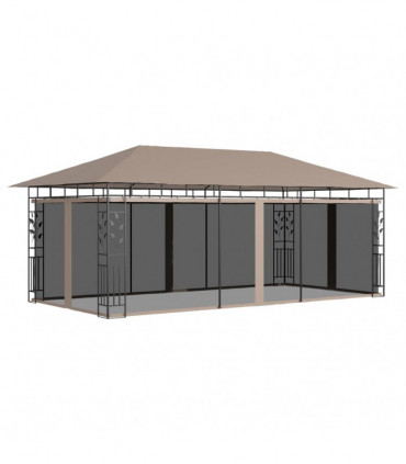 vidaXL Gazebo with Mosquito Net 6x3x2.73 m Taupe 180 g/m²