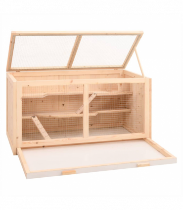 vidaXL Hamster Cage 104x52x54 cm Solid Wood Fir