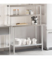 vidaXL Kitchen Work Table with Overshelf 110x55x150 cm Stainless Steel