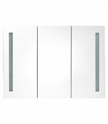 vidaXL LED Bathroom Mirror Cabinet 89x14x62 cm Shining Grey