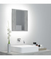 vidaXL LED Bathroom Mirror Cabinet Concrete Grey 40x12x45 cm Acrylic