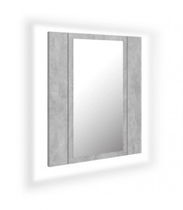 vidaXL LED Bathroom Mirror Cabinet Concrete Grey 40x12x45 cm Acrylic