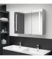 vidaXL LED Bathroom Mirror Cabinet Concrete Grey 89x14x62 cm