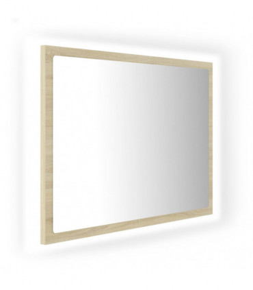 vidaXL LED Bathroom Mirror Sonoma Oak 60x8.5x37 cm Acrylic