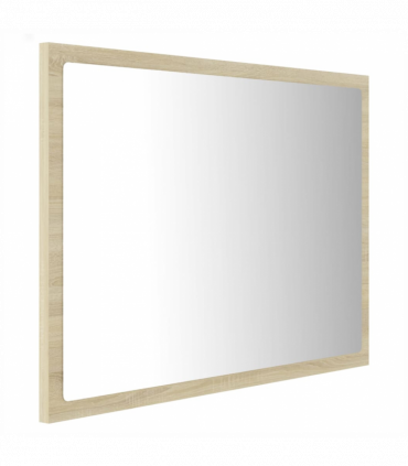 vidaXL LED Bathroom Mirror Sonoma Oak 60x8.5x37 cm Acrylic