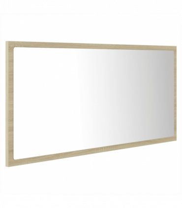 vidaXL LED Bathroom Mirror Sonoma Oak 90x8.5x37 cm Acrylic