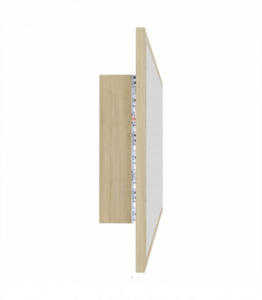 vidaXL LED Bathroom Mirror Sonoma Oak 90x8.5x37 cm Acrylic