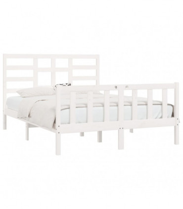 Bed Frame White Solid Wood Pine 140x200 cm