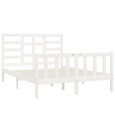 Bed Frame White Solid Wood Pine 140x200 cm