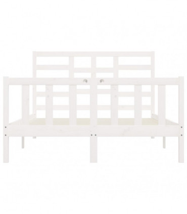 Bed Frame White Solid Wood Pine 140x200 cm