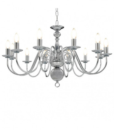 Chandelier Silver 12 x E14 Bulbs