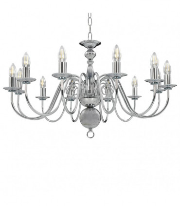 Chandelier Silver 12 x E14 Bulbs