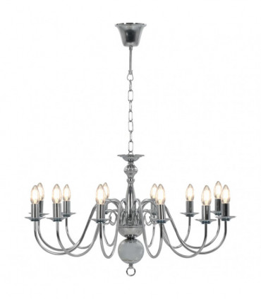 Chandelier Silver 12 x E14 Bulbs