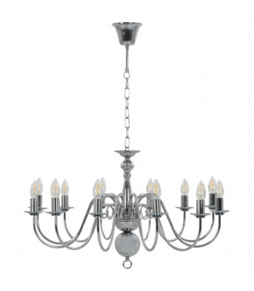 Chandelier Silver 12 x E14 Bulbs