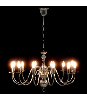Chandelier Silver 12 x E14 Bulbs