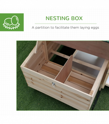 Chicken Coop Small Animal Pet Cage w/ Nesting Box Outdoor Run Backyard Wooden