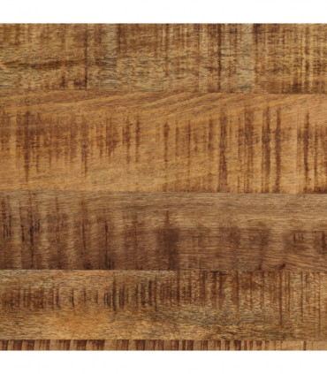Coffee Table Solid Rough Mango Wood and Steel 110 cm