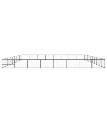 Dog Kennel Black 80 m² Steel