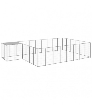 Dog Kennel Silver 15.73 m� Steel