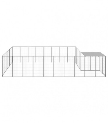 Dog Kennel Silver 15.73 m� Steel