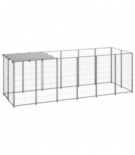 vidaXL Dog Kennel Silver 330x110x110 cm Steel